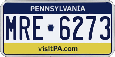 PA license plate MRE6273