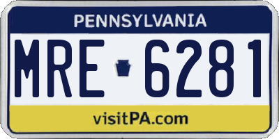 PA license plate MRE6281
