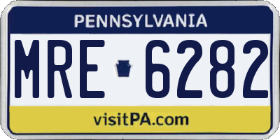 PA license plate MRE6282