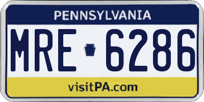 PA license plate MRE6286