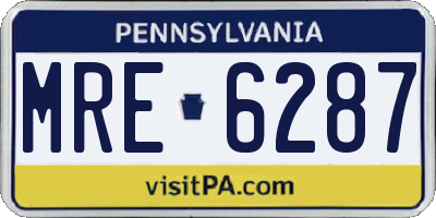 PA license plate MRE6287
