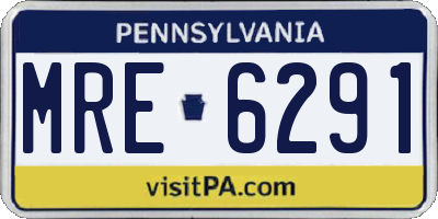 PA license plate MRE6291