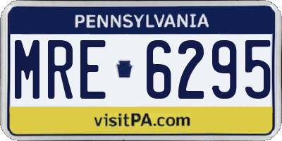 PA license plate MRE6295