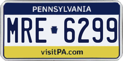 PA license plate MRE6299