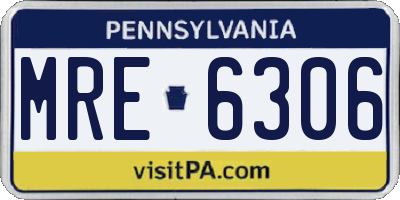 PA license plate MRE6306