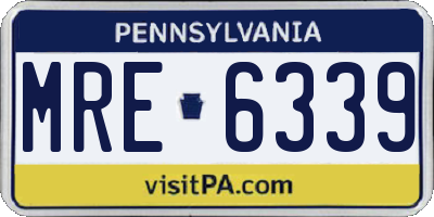 PA license plate MRE6339