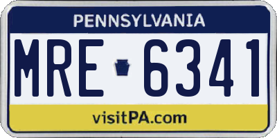 PA license plate MRE6341