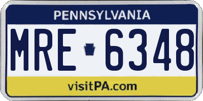 PA license plate MRE6348
