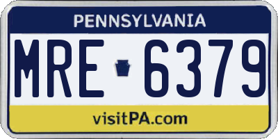 PA license plate MRE6379