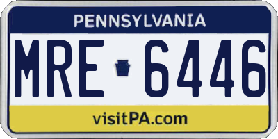 PA license plate MRE6446