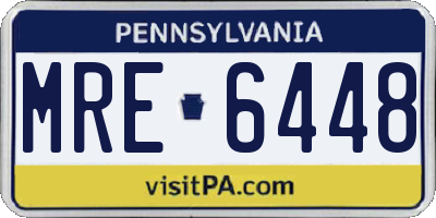 PA license plate MRE6448