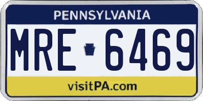 PA license plate MRE6469