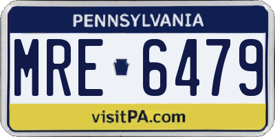 PA license plate MRE6479