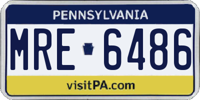 PA license plate MRE6486