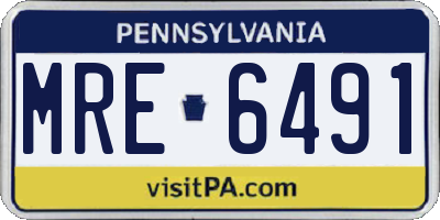 PA license plate MRE6491