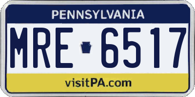 PA license plate MRE6517