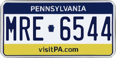 PA license plate MRE6544