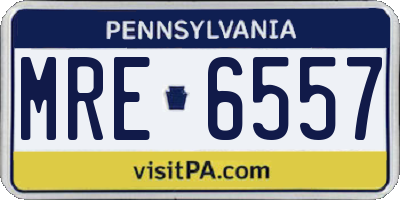 PA license plate MRE6557