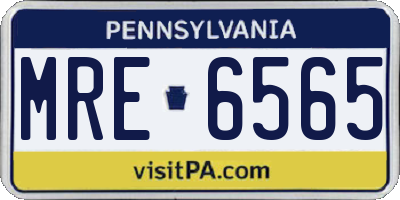 PA license plate MRE6565