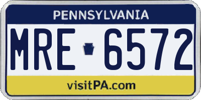 PA license plate MRE6572