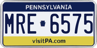 PA license plate MRE6575