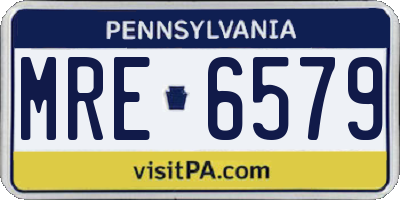 PA license plate MRE6579