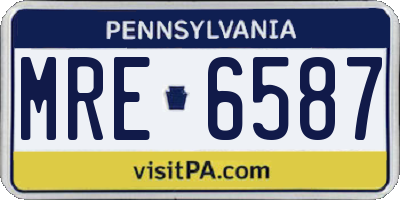 PA license plate MRE6587