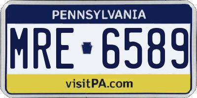PA license plate MRE6589