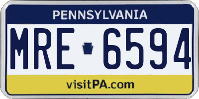 PA license plate MRE6594