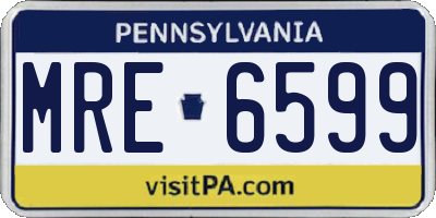 PA license plate MRE6599