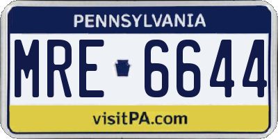 PA license plate MRE6644