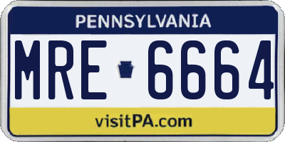 PA license plate MRE6664