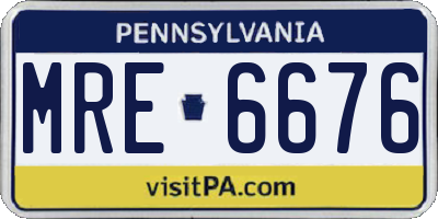 PA license plate MRE6676