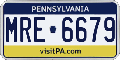PA license plate MRE6679