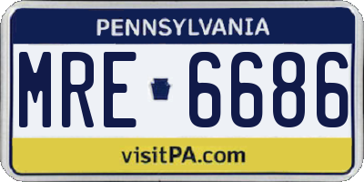 PA license plate MRE6686