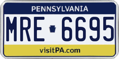 PA license plate MRE6695