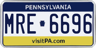 PA license plate MRE6696