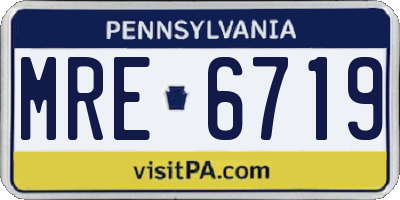 PA license plate MRE6719