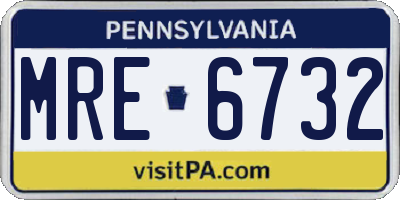 PA license plate MRE6732