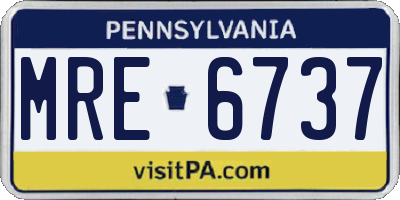 PA license plate MRE6737