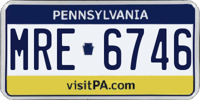 PA license plate MRE6746