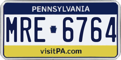 PA license plate MRE6764