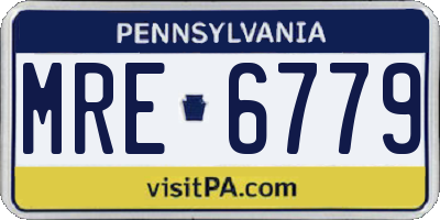 PA license plate MRE6779