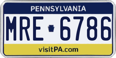 PA license plate MRE6786