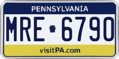 PA license plate MRE6790