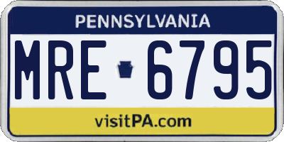 PA license plate MRE6795