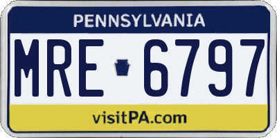 PA license plate MRE6797