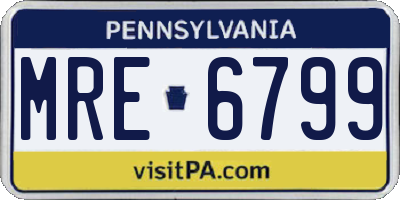 PA license plate MRE6799