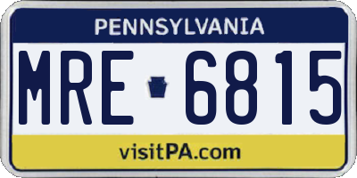 PA license plate MRE6815