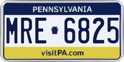 PA license plate MRE6825